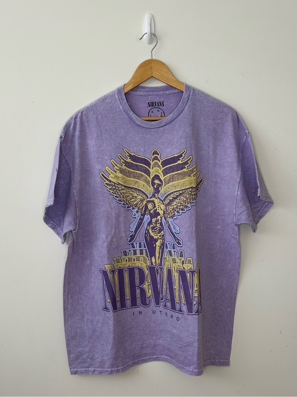 Nirvana In Utero Album Graphic T-Shirt, Purple Rock & Pop Music Tee, XL